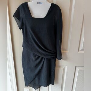 Helmut Lang Asymmetrical Charcoal Dress